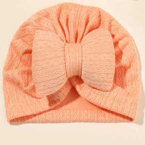 قبعة صغيرة بقوس كبير للبنات في المستشفى ، قبعات عمامة ، قبعة بوليستر ، عقدة ، قبعة صغيرة لطيفة وناعمة لحفل استحمام الطفل - Product Image 1