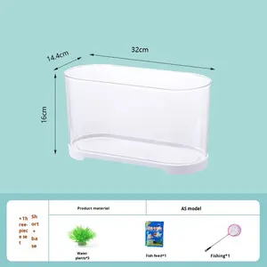 Nuevo modelo de tanque de peces dorados, Acuario de escritorio, vidrio de imitación transparente para espacios pequeños medianos para el hogar, sala de estar - Product Image 6