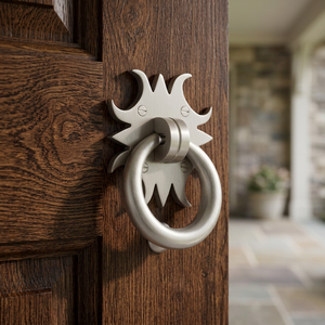 Elegant Vintage Door Knocker with Decorative Sunburst Design Classic and Durable for Timeless Home Entrance Appeal - Product Image 1
