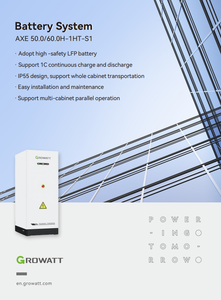 Batería Growatt LiFePo4 de Alto Voltaje 464-681.6V 60KWH 6000 Ciclos AXE 60.0H-1HT-S1 IP55 Gabinete Exterior para Energía Eléctrica - Product Image 5