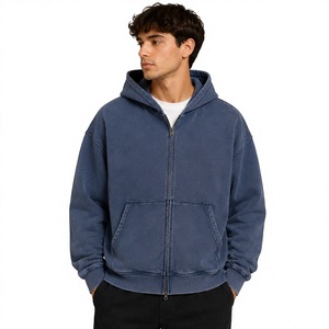 Prix d'usine – Sweat à capuche zippé personnalisé épais, marque privée, streetwear oversize pour hommes, fournisseur en gros - Product Image 1
