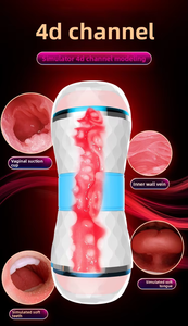 Dual Channel Dual-Purpose Vliegtuig Cup Mannelijke Volautomatische Masturbator Volwassen Seksspeeltje Siliconen Mond Vaginale Intelligente Verwarming - Product Image 5