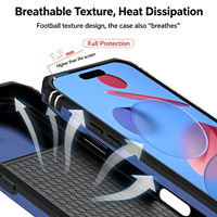 Coque de protection antichoc en PC mat avec fenêtre et anneau support pour iPhone 14/15/16/17 Pro Max