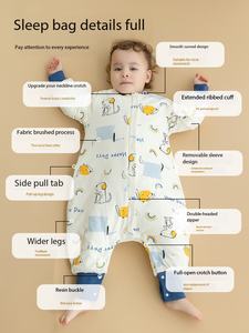 <span class=keywords><strong>Gigoteuse</strong></span> bébé toutes saisons en coton matelassé épais avec jambières séparées anti-gigotement et manches amovibles - Product Image 3