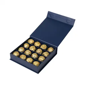 12 16 20 24 조각 초콜릿 포장을위한 칸막이 상자가있는 맞춤형 고급 종이 포장 초콜릿 사탕 선물 상자