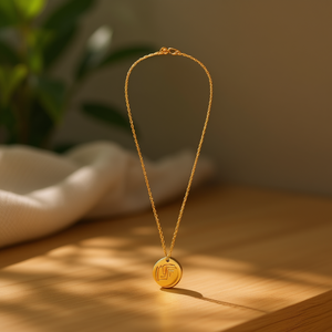 Collar con Colgante Tz F, Chapado en Oro, Acero Inoxidable, Cadena Minimalista para Mujer, 1.9 cm, Joyería de Moda para Uso Diario, Regalo - Product Image 2