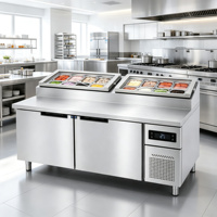 Kulkas Dapur Restoran Komersial Stainless Steel 6 Laci Pendingin Kipas Meja Kerja Freezer Bawah Meja