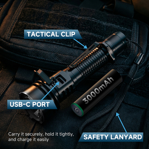 <span class=keywords><strong>Lampe</strong></span> torche Aurora High <span class=keywords><strong>2000</strong></span> <span class=keywords><strong>lumens</strong></span>, <span class=keywords><strong>lampe</strong></span> torche tactique LED en aluminium durable pour les tâches extérieures et les situations d'urgence - Product Image 6