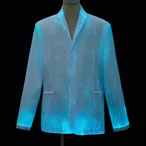Go Glow Fiber Optic Suit Light Up Led Jacket Of Men Fashion 7 Colors Party Wear For Carnival Party Nightclub Stage Dance