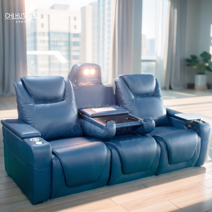 Sofá reclinable automático de cuero auténtico de lujo moderno para el hogar, sala de estar, salas de cine, uso hospitalario, venta al por mayor - Product Image 6