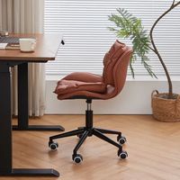 Chaise de bureau pour ordinateur, chaise de bureau à domicile, chaise de salon, chaise en cuir confortable, dossier solide, chaise pivotante réglable