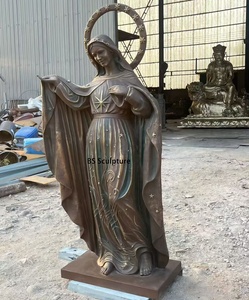 Escultura de la Virgen María Estrellada de Bronce, Medalla Milagrosa, Estatua de Nuestra Señora para Decoración Religiosa de Iglesia o Jardín - Product Image 2