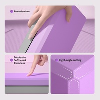 Bloc de yoga en EVA bicolore avec logo personnalisé, mousse haute densité multicouche, brique de yoga pour Pilates et étirements, vente en gros