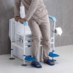 Cadre de sécurité de <span class=keywords><strong>toilette</strong></span> pliable <span class=keywords><strong>pour</strong></span> personnes âgées ventouse pied de lit sans perçage Installation de soins de santé fournitures d'assistance <span class=keywords><strong>pour</strong></span> salle de bain - Product Image 1