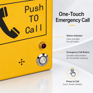 Point d'appel SOS jaune, interphone vocal mains libres pour plateforme de métro, rue, campus, parc, boîte d'appel d'urgence à un bouton - Product Image 2