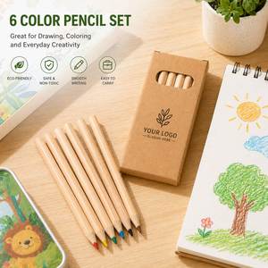 Juego de Lápices de Colores de Alta Calidad al por Mayor, Mini Juego de 6 Lápices de Dibujo para Niños - Product Image 2