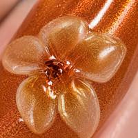 Faux ongles à presser personnalisés en gros, motif floral cerise, forme amande, avec paillettes orange, pour l'été