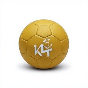 Balón de Fútbol Amarillo de PU con Logotipo K4, Equipo de Entrenamiento Resistente para Práctica de Artes Marciales, Uso Unisex en Exteriores - Product Image 1