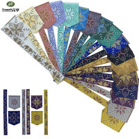 Kit de broderie au point de croix pour hommes africains, appliques de poche, patchs 100 % polyester, motif floral brodé pour DIY ethnique