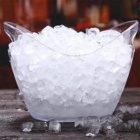 Seau à glace transparent 8L promotionnel avec logo personnalisé en acrylique champagne vin bière avec poignée