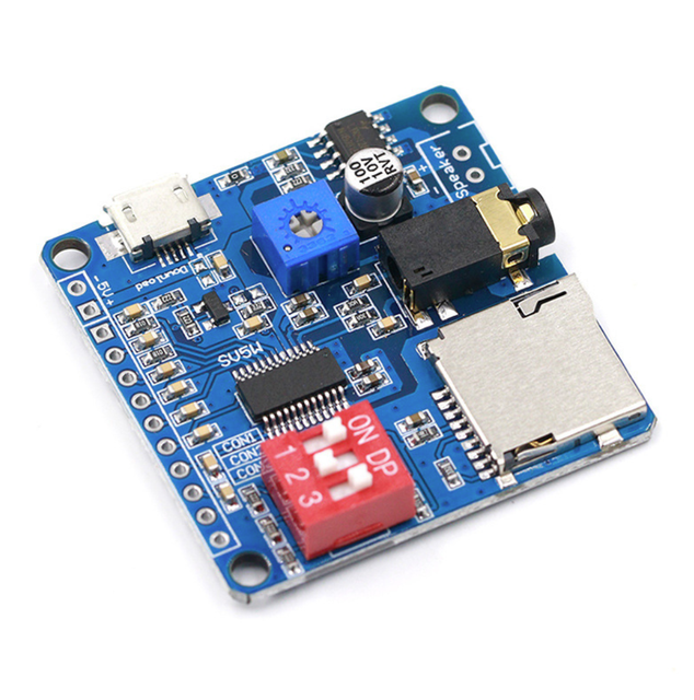 DY-SV8F MP3 Voice Playback Module One-to-One Trigger Serial Port Control USB Download 8M Built-in Memory Audio Player Board