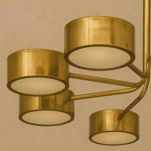 Mid Century Modern Brass Sputnik Chandelier Industrial Handmade <b>Vintage</b> LED Dimmable Pendant <b>Light</b> for Home Office Interior - Product Image 2