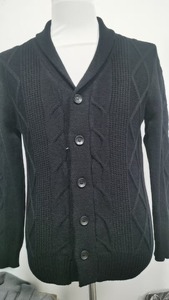 Mode Automne-Hiver pour Hommes, Manteaux en Tricot Jacqu Okitsu Uni, Boutons, Style Revers, Cardigan pour la Saison Printemps - Product Image 2