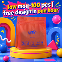 Sacs à café semi-transparents avec logo personnalisé, 250g, fond plat, fermeture éclair, valve de dégazage unidirectionnelle, marque de café