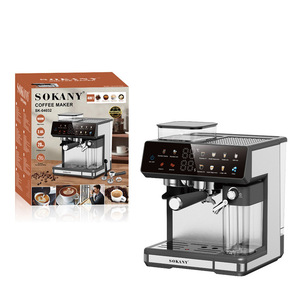 Machine à café expresso automatique portable en acier inoxydable avec écran tactile, mousseur à lait 20 bars pour la maison, l'hôtel et le commerce, fonctionnement en anglais - Product Image 4