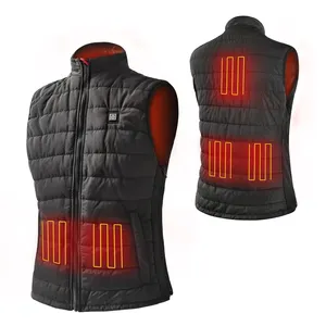 Gewatteerde Gebreide Trui Verwarmde Vest Usb Elektrische Oplaadbare Ver Infrarood Batterij Verwarming Fleece 5V Body Warmer Winter Zwarte Wollen