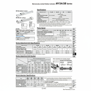 Catégorie de produit Cylindre sans tige pneumatique SMC MY3B63-500 cylindres mécaniquement articulés - Product Image 1