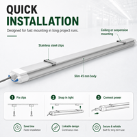 Éclairage LED linéaire tri-proof connectable IP65 pour entrepôt et atelier