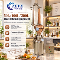 Colonne de distillation électrique domestique en cuivre 50L 100L 200L pour la fabrication de whisky et de liqueurs, chaudière de distillation d'alcool, équipement de distillation
