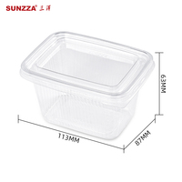 Sunzza Disposable PET Tableware Dessert Fruit Takeout Tool Rectangle Plastic Clear Hotel Snack Bar Cake Food Container With Lid
