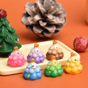 CHENXI Adornos de Resina Creativos con Forma de Árbol de Navidad, Colgantes DIY para Decoración de Álbumes de Recortes, Dijes de Resina de Base Plana - Product Image 3