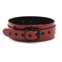 Rotes PU-Leder Halsband und Leine Set für Männer und Frauen