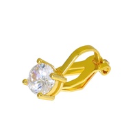 Clips de oreja de Latón chapado en oro de 18 quilates de 6mm de alta calidad, joyería de boda con imán perforado para mujeres y hombres, pendientes con Clip de oreja de moda plana