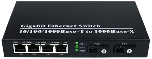 10/100 सिंगल फाइबर फास्ट ईथरनेट 1310/1550nm 20 किमी ऑप्टिकल मीडिया कनवर्टर