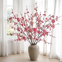 Ranting Bunga Sakura Buatan dari Sutra, Tangkai Bunga Sakura Realistis untuk Dekorasi Pernikahan, Fotografi, dan Rumah