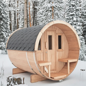 El tablero curvo de <span class=keywords><strong>la</strong></span> sauna cilíndrica de madera de hierro es tan liso como una lavabo, brillante y sin sensación de opresión. - Product Image 5