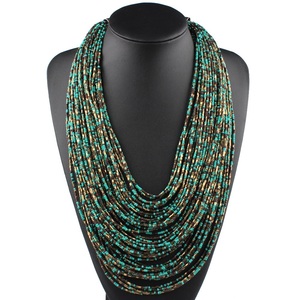 Bijoux ethniques en <span class=keywords><strong>cristal</strong></span> <span class=keywords><strong>de</strong></span> <span class=keywords><strong>Bohême</strong></span>, République <span class=keywords><strong>tchèque</strong></span>, collier élégant en perles multicolores, bijoux colorés pour mariage et fête - Product Image 4