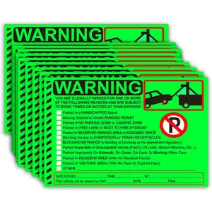 Parking Violation Sticker Vehicle Illegally Parked Tow Notice Parking Violation Notice No Parking Warning Stickers