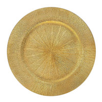 Assiettes de présentation dorées pour mariage 13 pouces, en plastique réutilisable, pour décoration de table, dîner, Noël, baby shower