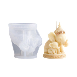 KK1091 <strong>Elephant</strong> Silicone <strong>Candle</strong> Molds Southeast Style Gypsum Decorations Casting Mould DIY Aromatherapy <strong>Candle</strong> Making - Product Image 1