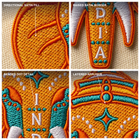 Patch brodé personnalisé éléphant indien orné, petit patch thermocollant pour veste, sac à dos, sac, chapeau, artisanat DIY