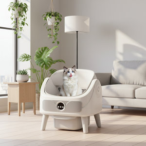 Intelligente Automatische Anti-Spritz Edelstahl-Katzentoilette mit Großem Fassungsvermögen und Elektrischer Schaufel im Übergroßen Design - Product Image 6