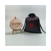 Sac de shopping en satin de soie doux avec cordon de serrage personnalisé avec logo imprimé à l'écran Pochette à bijoux colorée pour cosmétiques Cadeau Taille complète