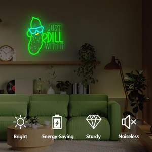 Pickle Neon Sign Just Dill With It Led Sign Dimmable Neon Lights Funny Pickles Light - Product Image 5