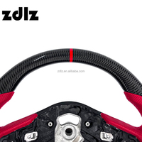 Volante Deportivo Personalizado de Cuero Perforado Rojo y Fibra de Carbono para Toyota Supra GR A90 2019-2024, Accesorios Interiores para Auto