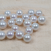 Perles d'eau douce naturelles rondes de 9-10 mm, qualité Edison, lustre élevé, perles en vrac, brin de perles, vente en gros, qualité pour la fabrication de bijoux